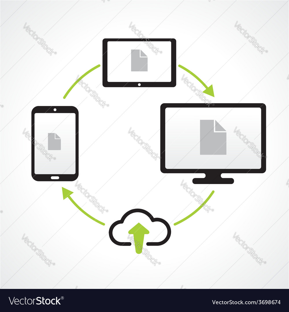 Cloud Upload verbinden Media Transfer-Icons