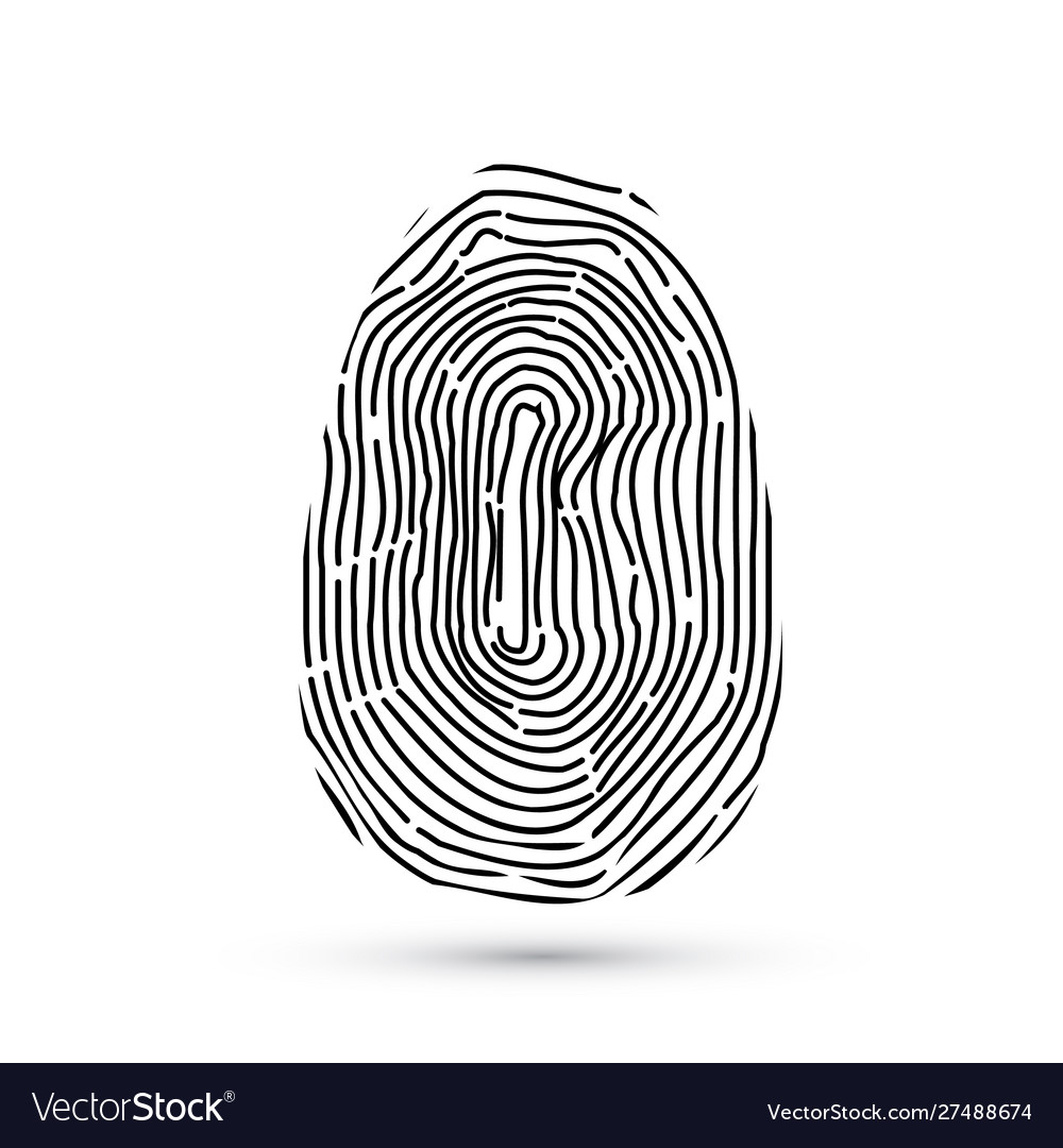 Fingerprint icons isolated on write with shadow Vector Image Fingerprint icons isolated on write with shadow