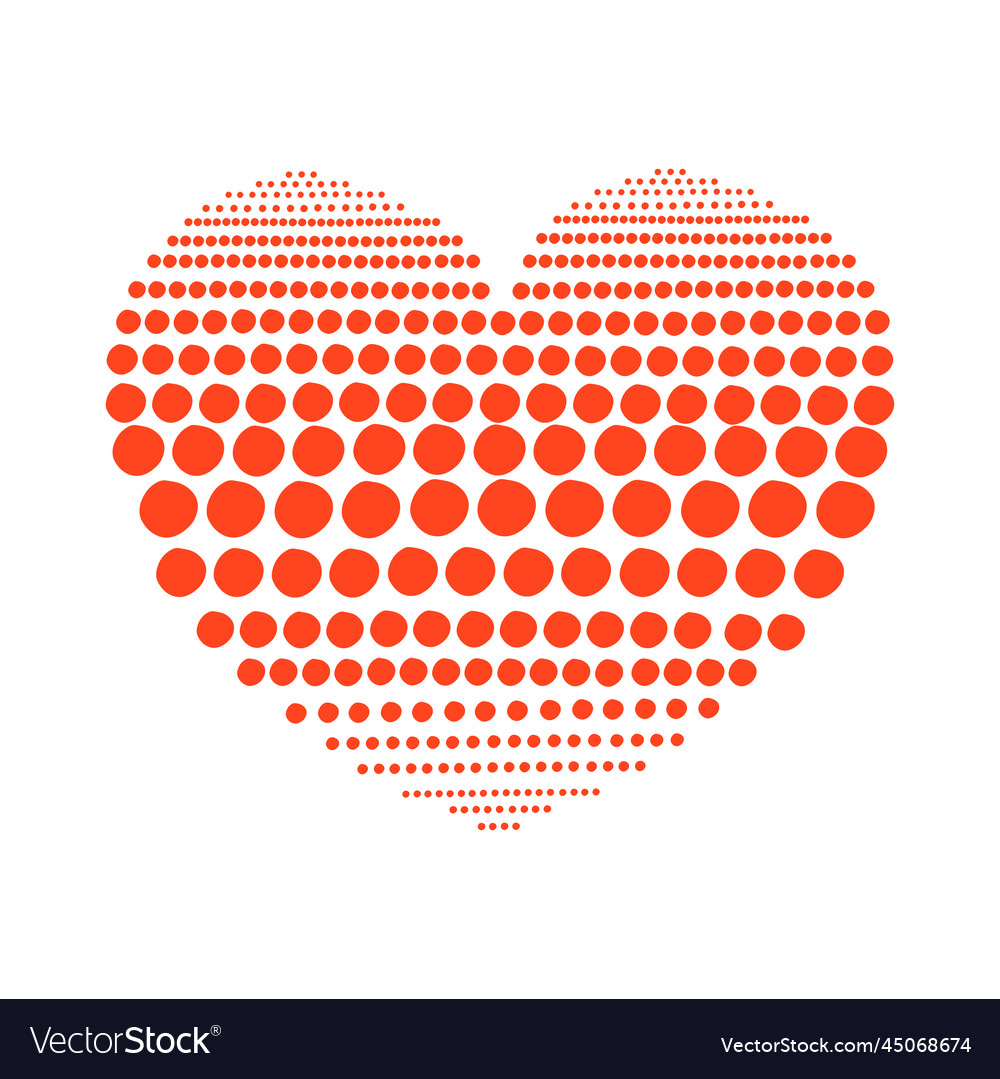 Geometric gradient of dots in the form a red