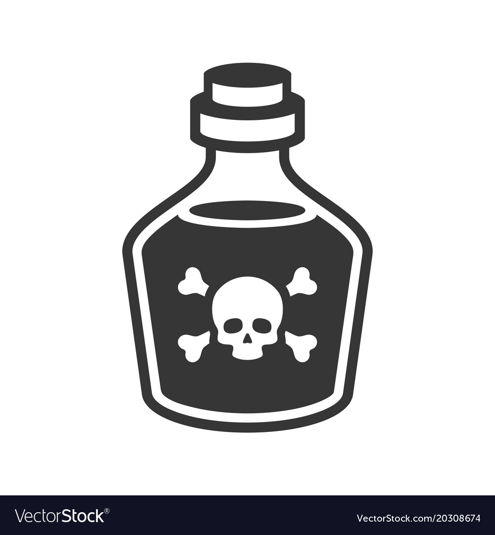 Glass poison bottle icon on white background Vector Image