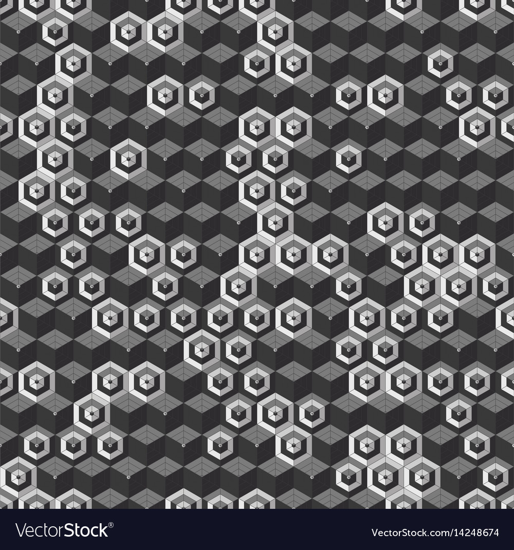 Grayscale hexagonal seamless pattern