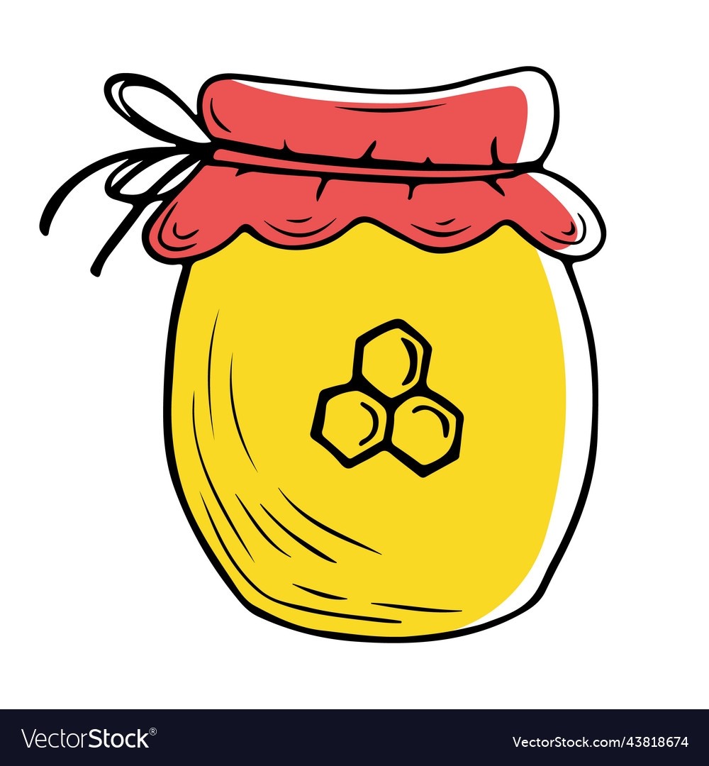 Jar von Honig in Doodle-Stil gezeichnet