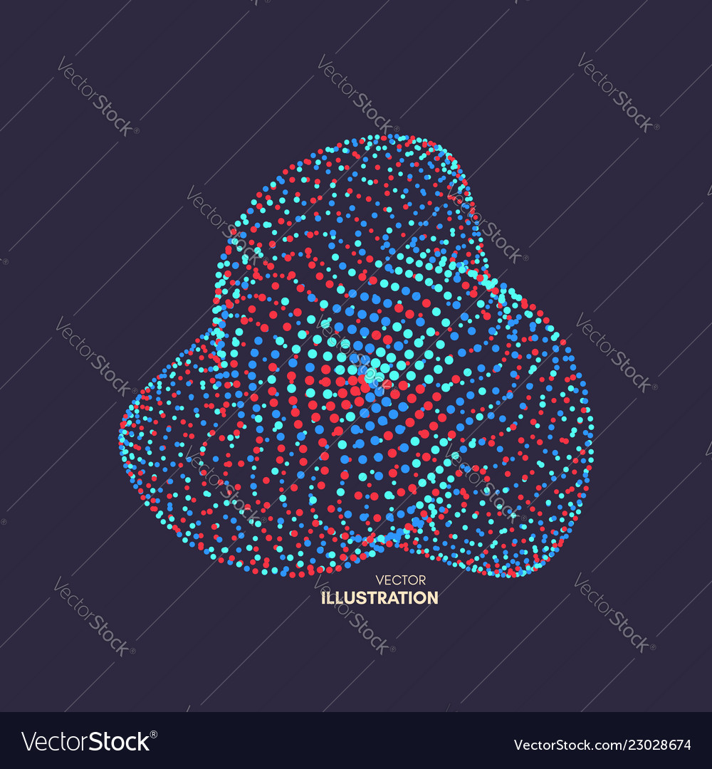 Object consisting of points 3d futuristic