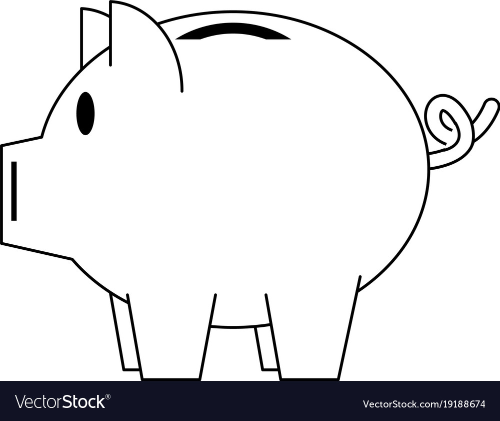 Piggy money savings symbol Royalty Free Vector Image