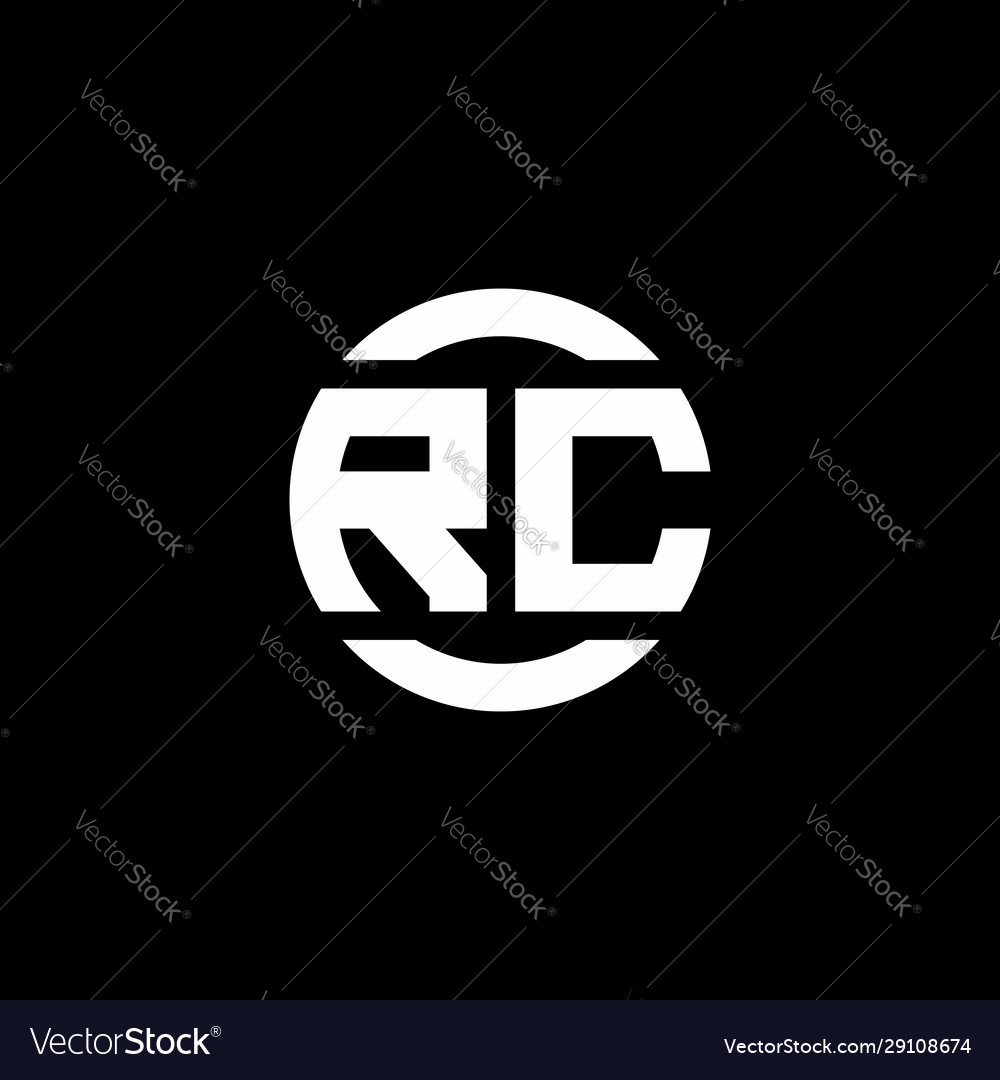 Rc logo monogram isolated on circle element