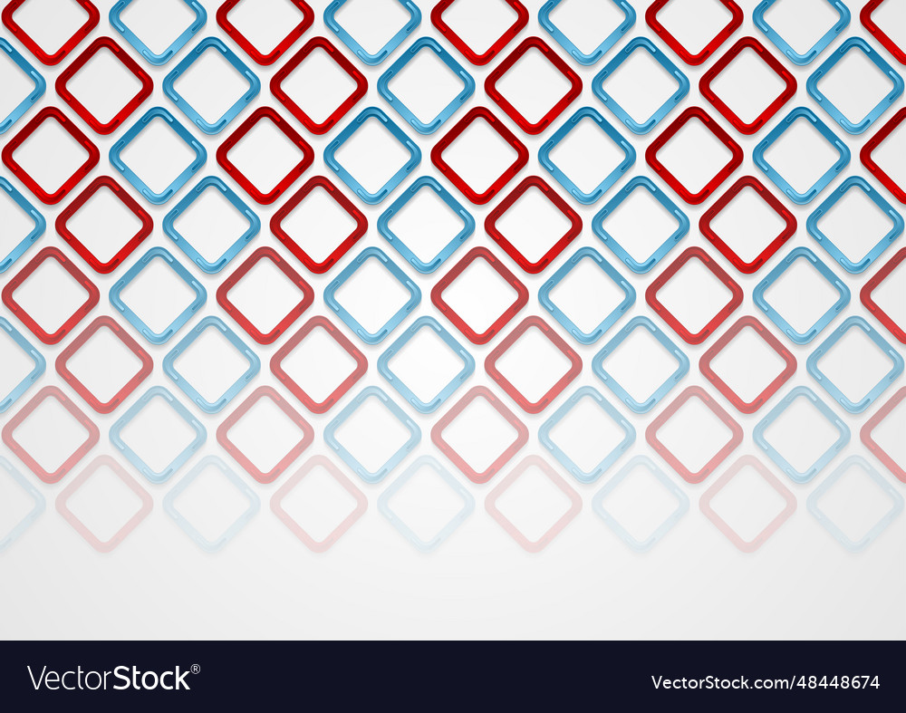 Red blue squares abstract tech pattern background