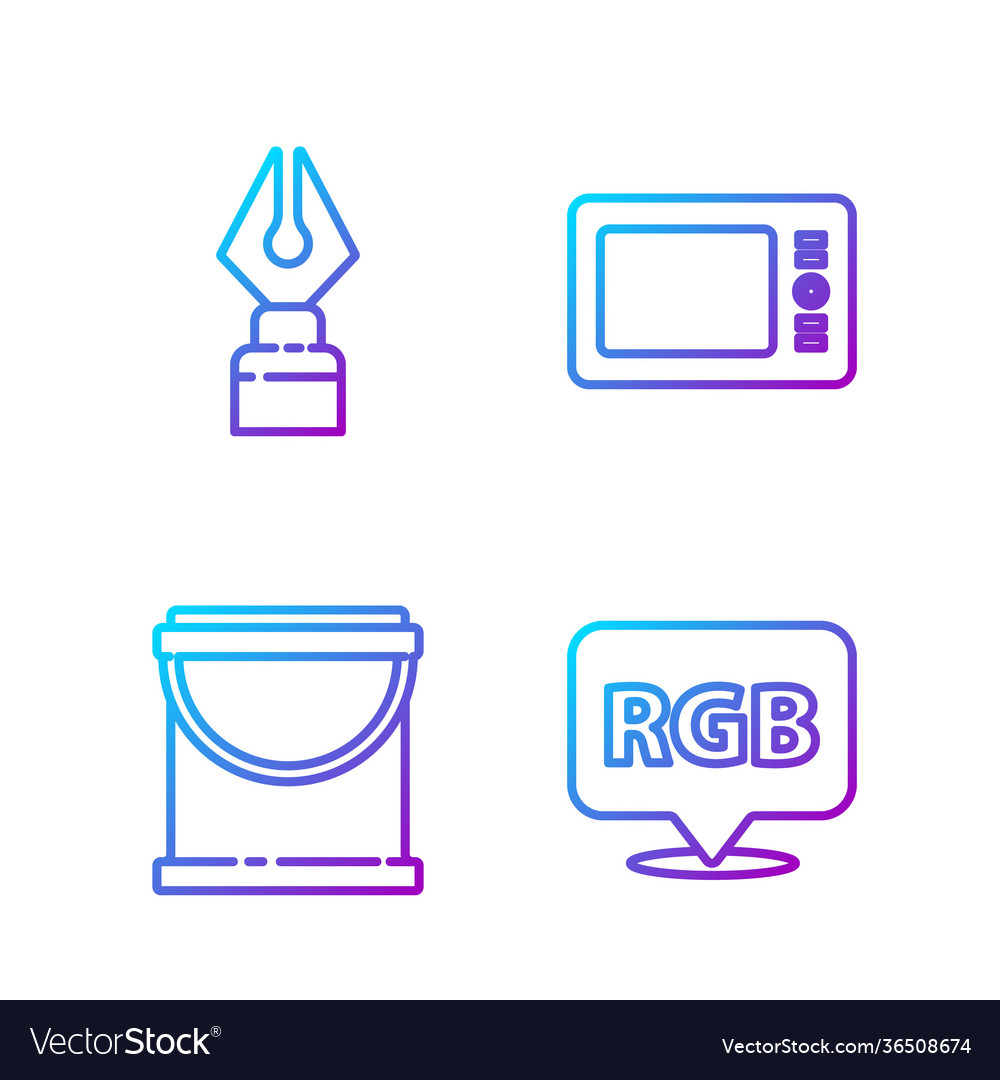 Set line speech bubble with rgb and cmyk paint