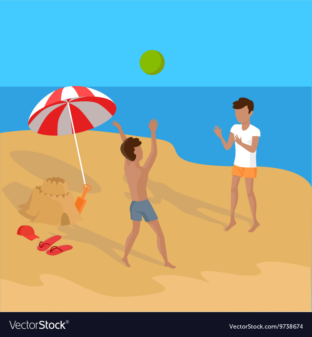 Summer vacation on tropical beach Royalty Free Vector Image