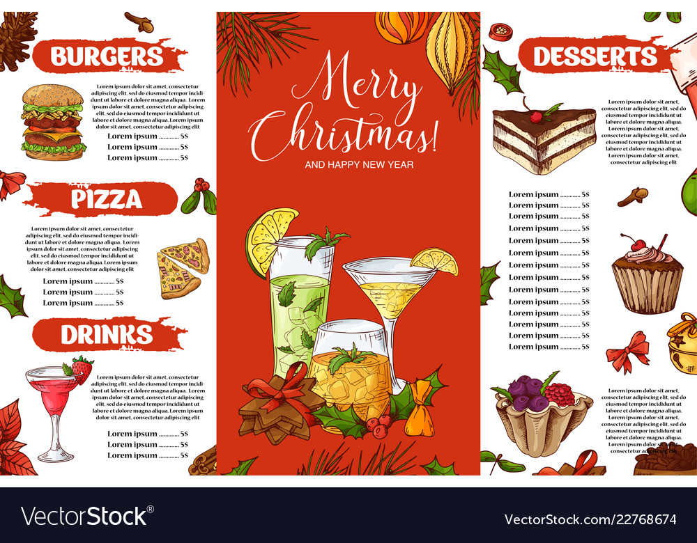 Template for restaurant brochure christmas