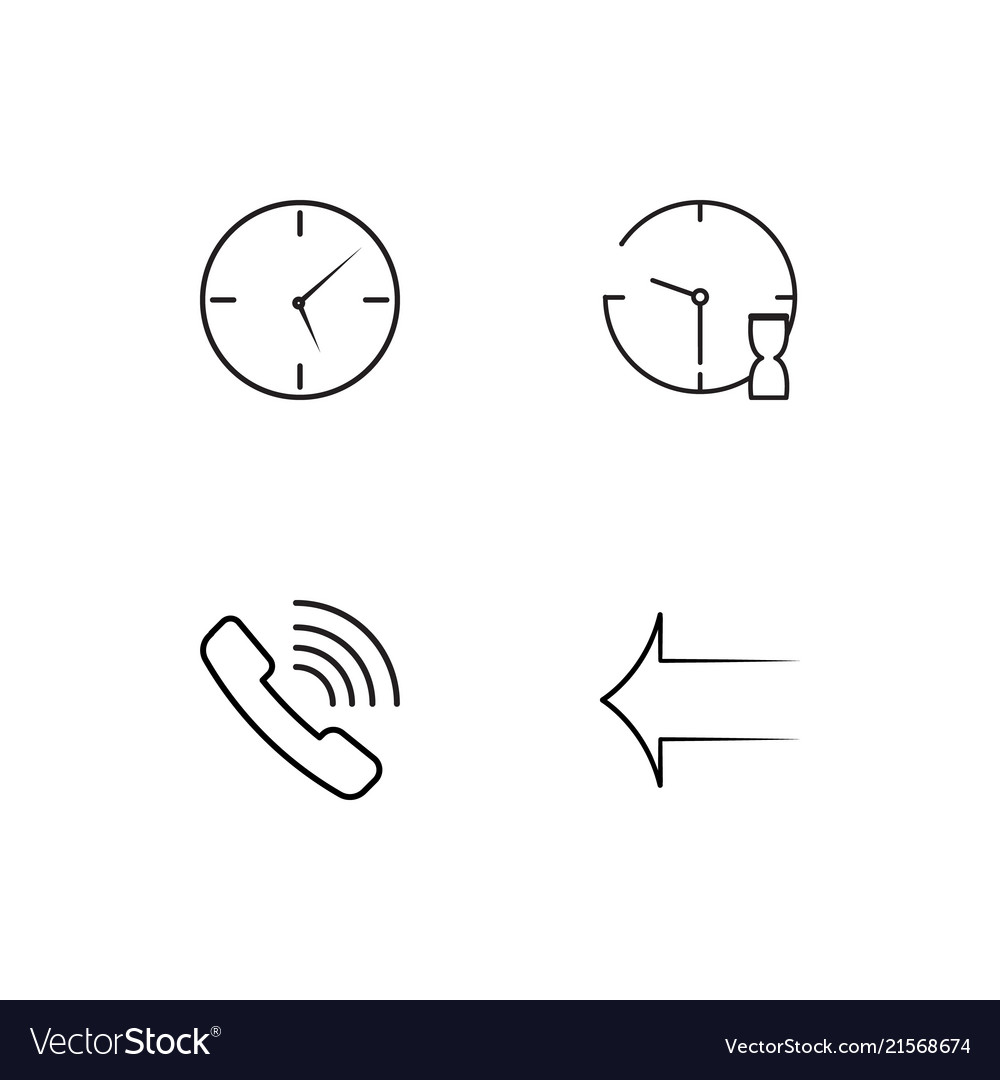 Time linear icons set simple outline