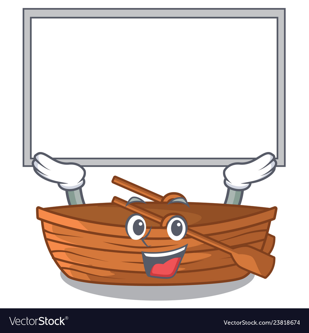 Up board wooden boat in the cartoon shape