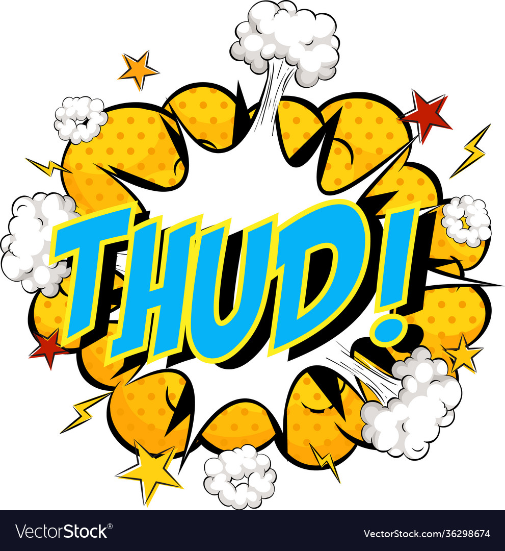 Word thud on comic cloud explosion background Vector Image