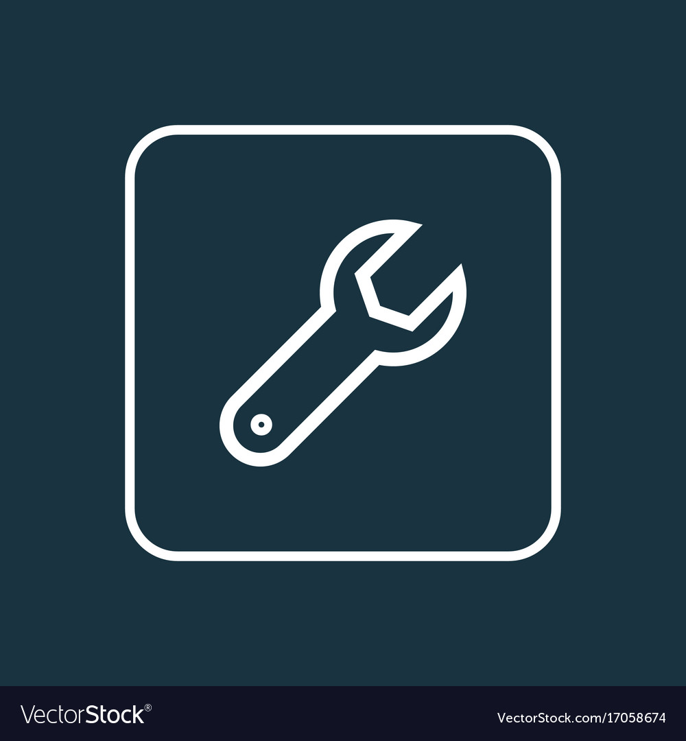 Wrench outline symbol premium quality isolated Vector Image