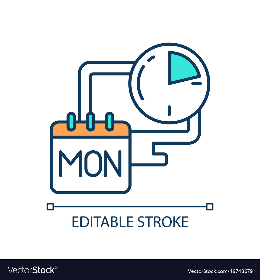 2d editable simple thin line bare minimum monday vector image 2d editable simple thin line bare minimum monday