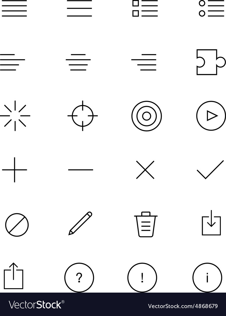 Android and iOS Line Icons Collection