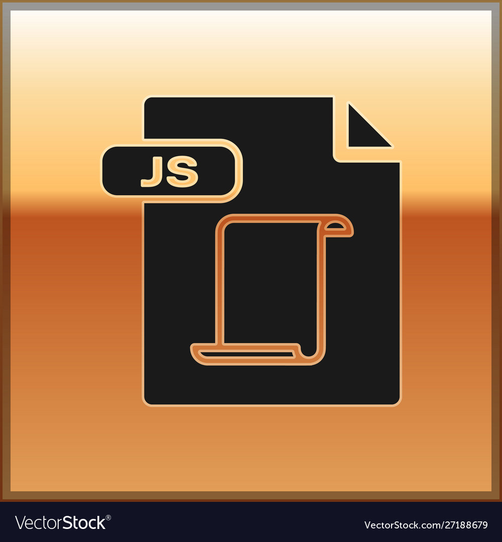 Black js file document download button icon vector image Black js file document download button icon