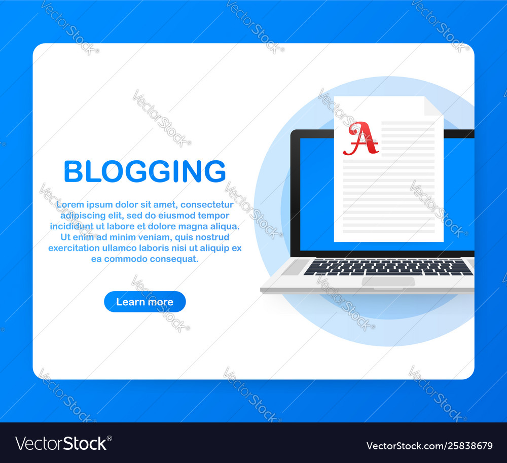 Blog content blogging post concept for web page