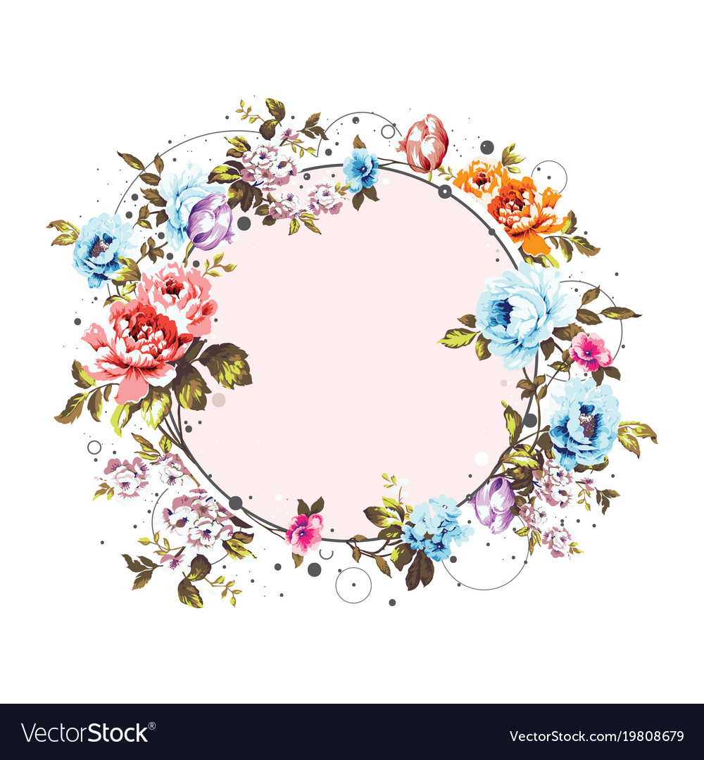 Download Circle background with shabby vintage flowers Vector Image