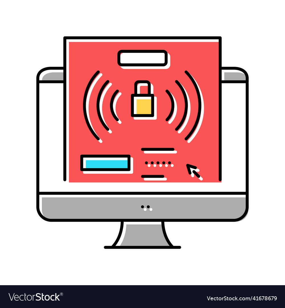 Computer password hacking color icon