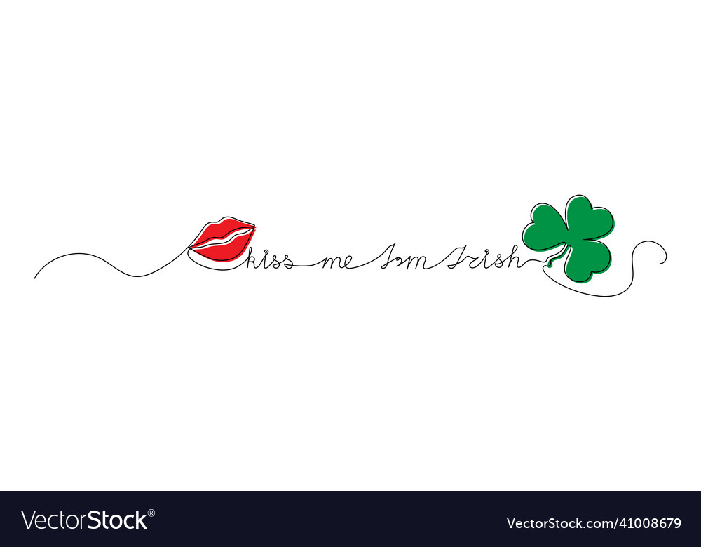 Continuous one line script cursive text kiss me vector image Continuous one line script cursive text kiss me