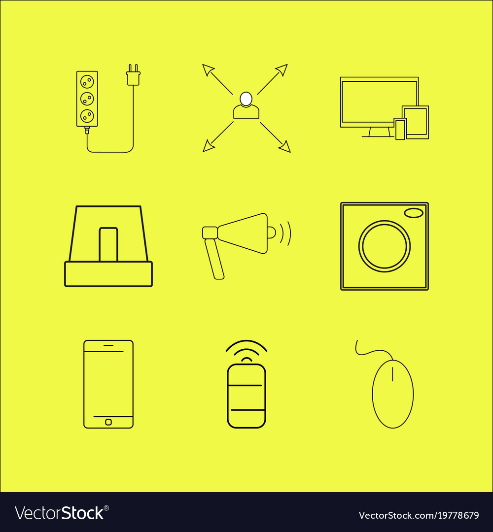 Devices linear icon set simple outline icons