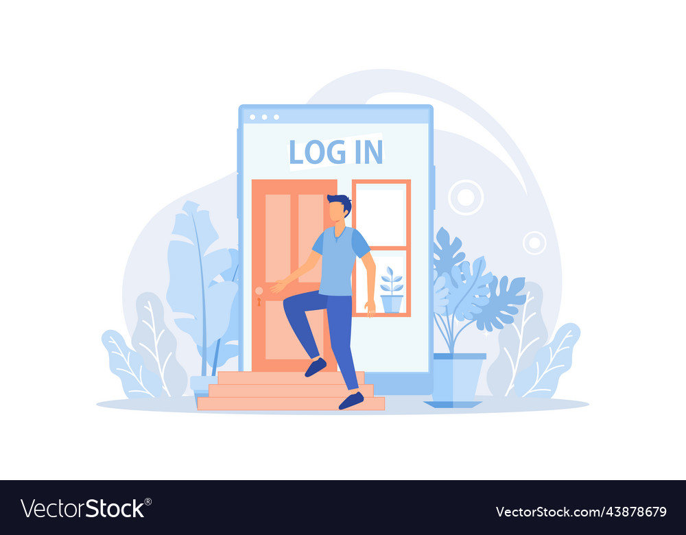 Enter login and password registration page
