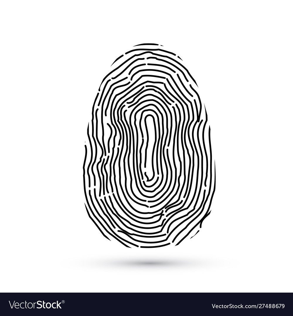 Fingerprint icons isolated on write with shadow Vector Image Fingerprint icons isolated on write with shadow