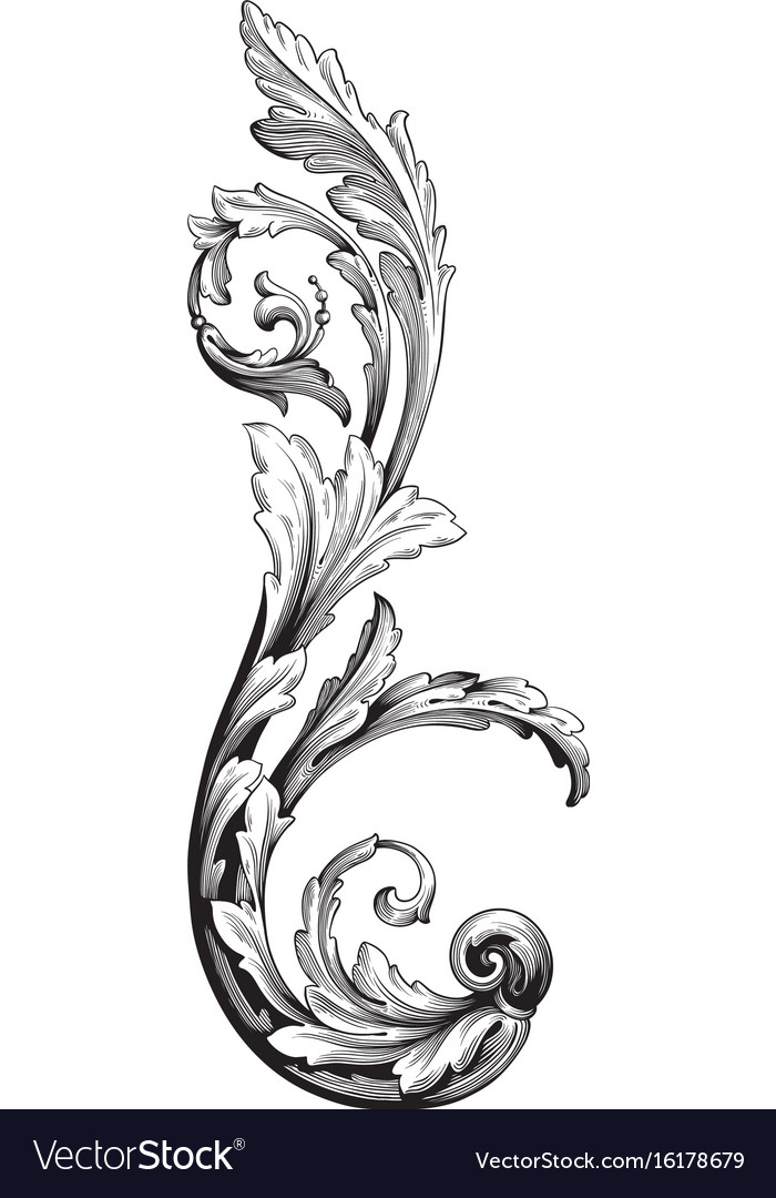 Isolated ornament in baroque style