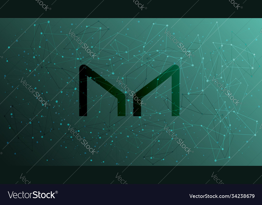 Maker mkr token symbol defi project vector image Maker mkr token symbol defi project