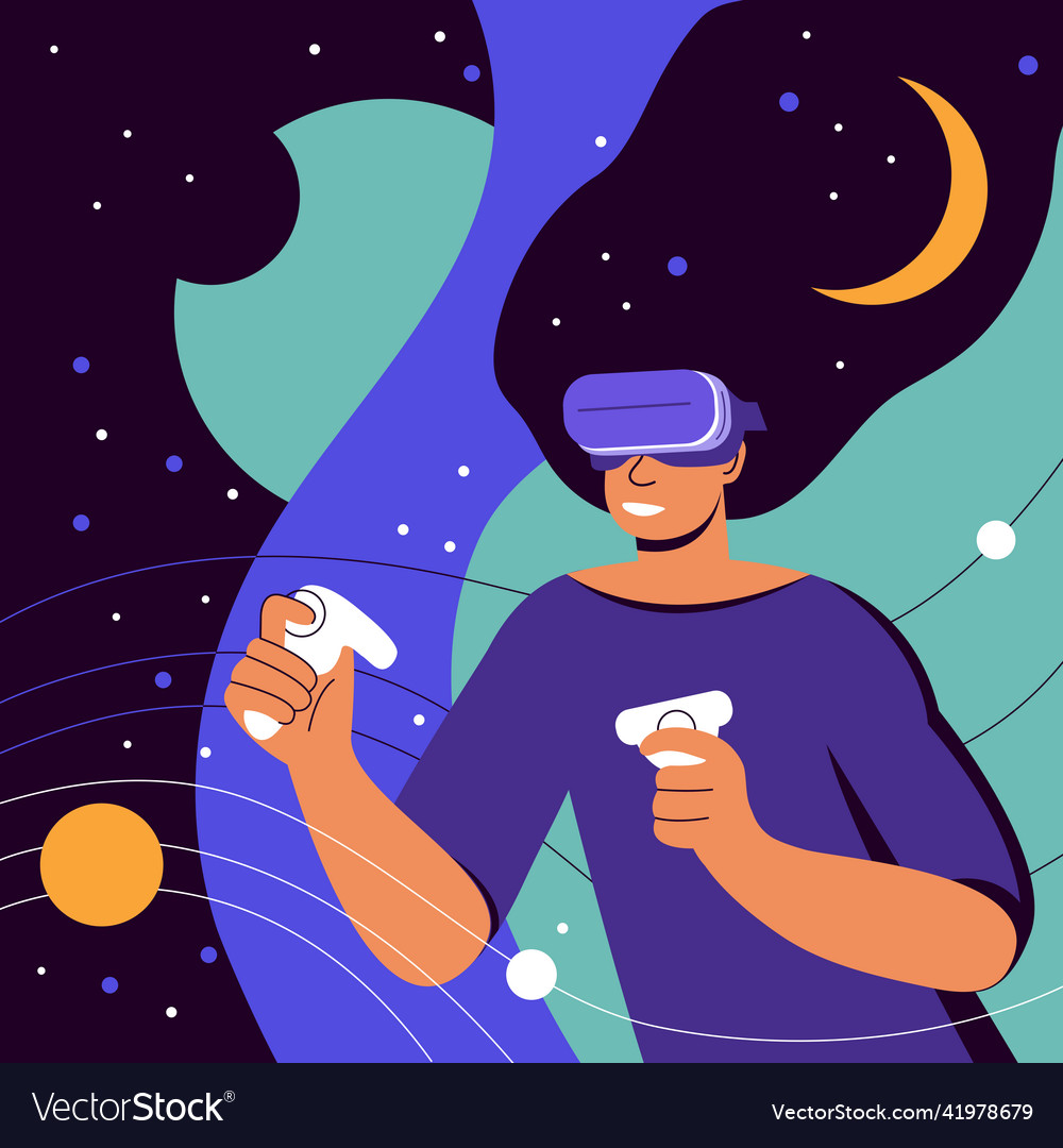 Metaverse digital virtual reality simulation Vector Image