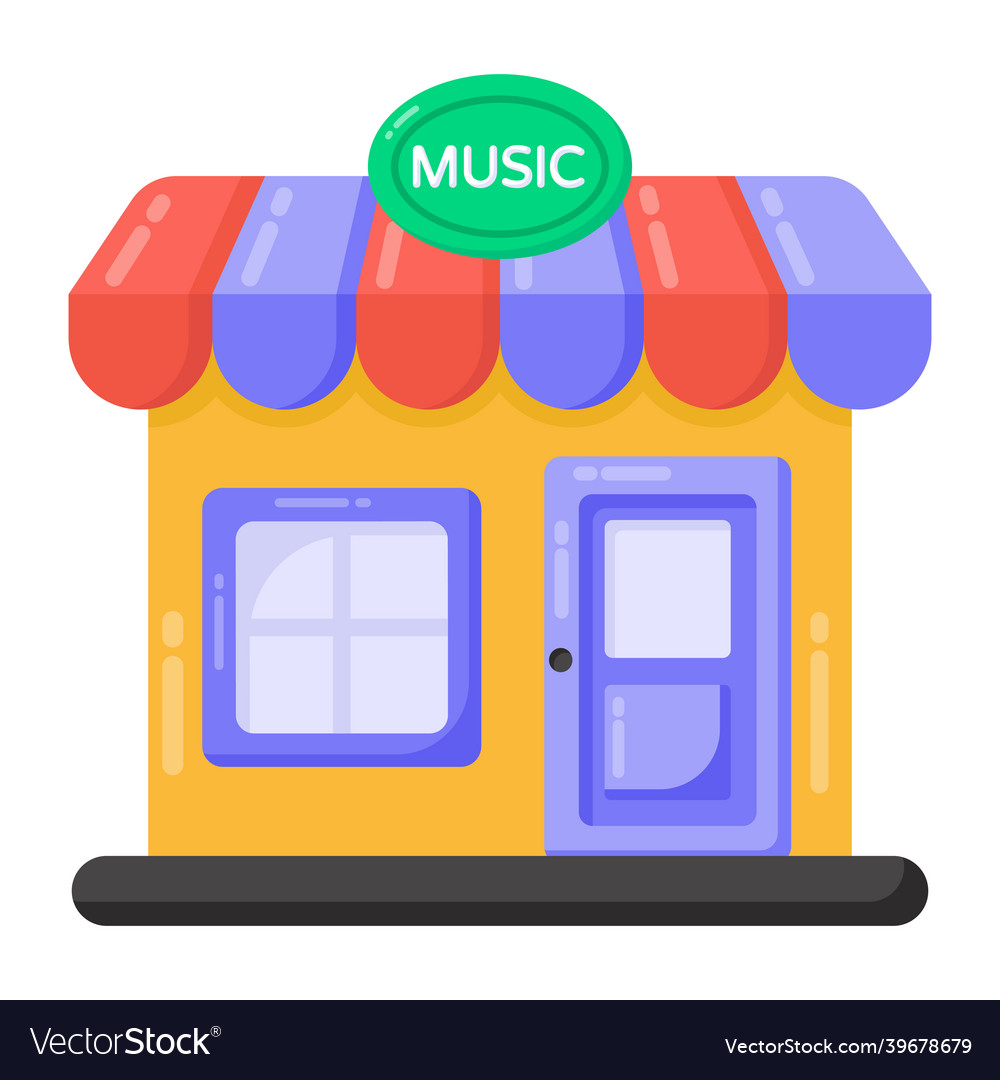 Music Shop Royalty Free Vector Image Vectorstock