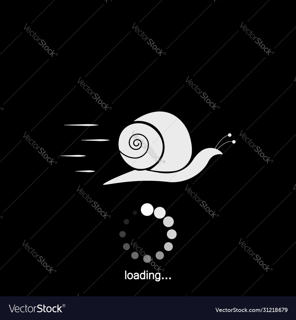Progress loading bar - snail icon speed vector image Progress loading bar - snail icon speed