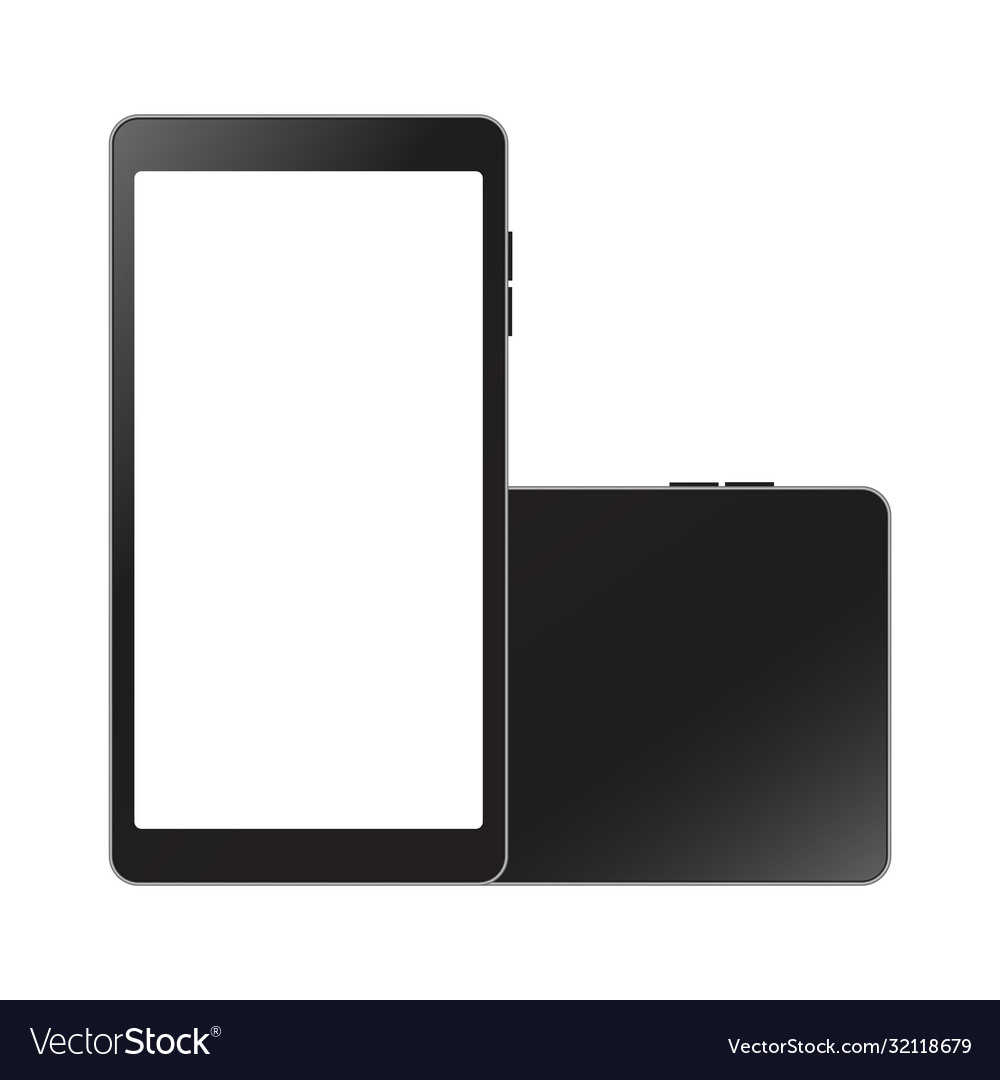 Realistic digital tablet mock up front and back