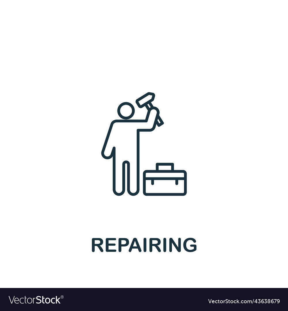 Repairing icon line simple for templates web vector image Repairing icon line simple for templates web