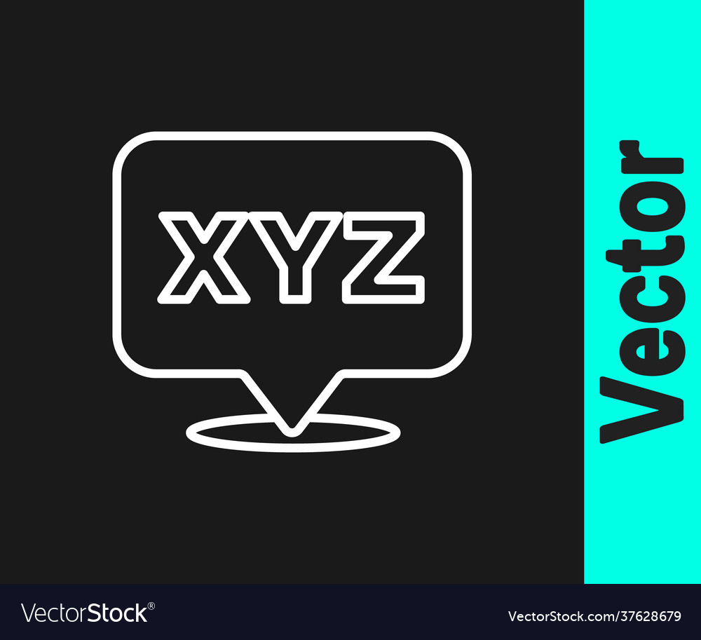 White Line Xyz Coordinate System Icon Isolated Vector Image