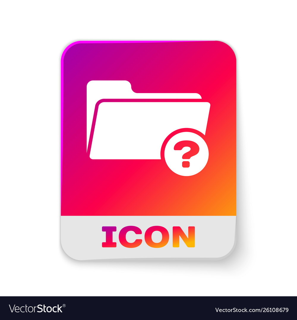 White unknown directory icon isolated on Vector Image White unknown directory icon isolated on