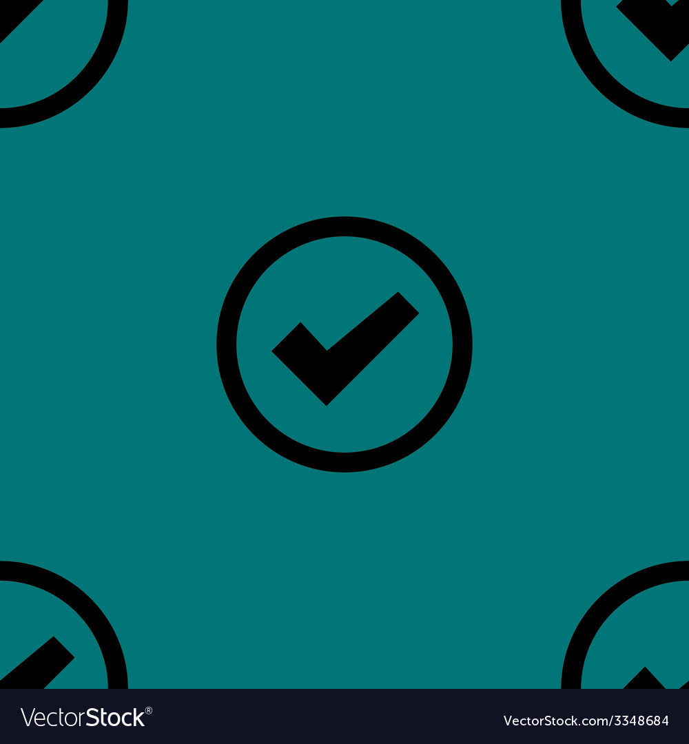 Check mark web icon flat design seamless pattern