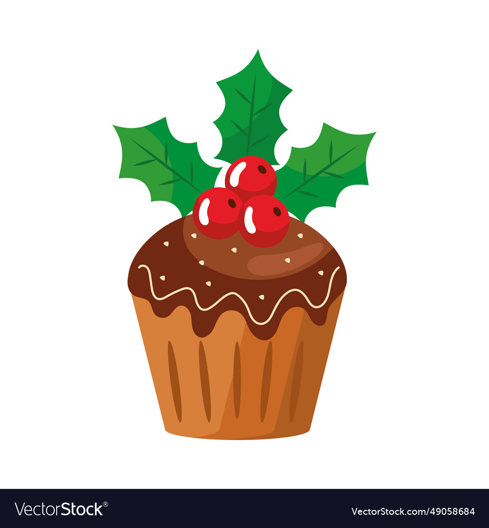 Christmas Dessert Cupcake Royalty Free Vector Image christmas-dessert-cupcake-royalty-free-vector-image