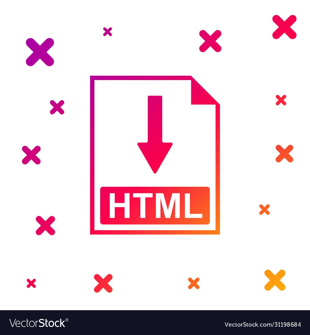 Color html file document icon download vector image Color html file document icon download