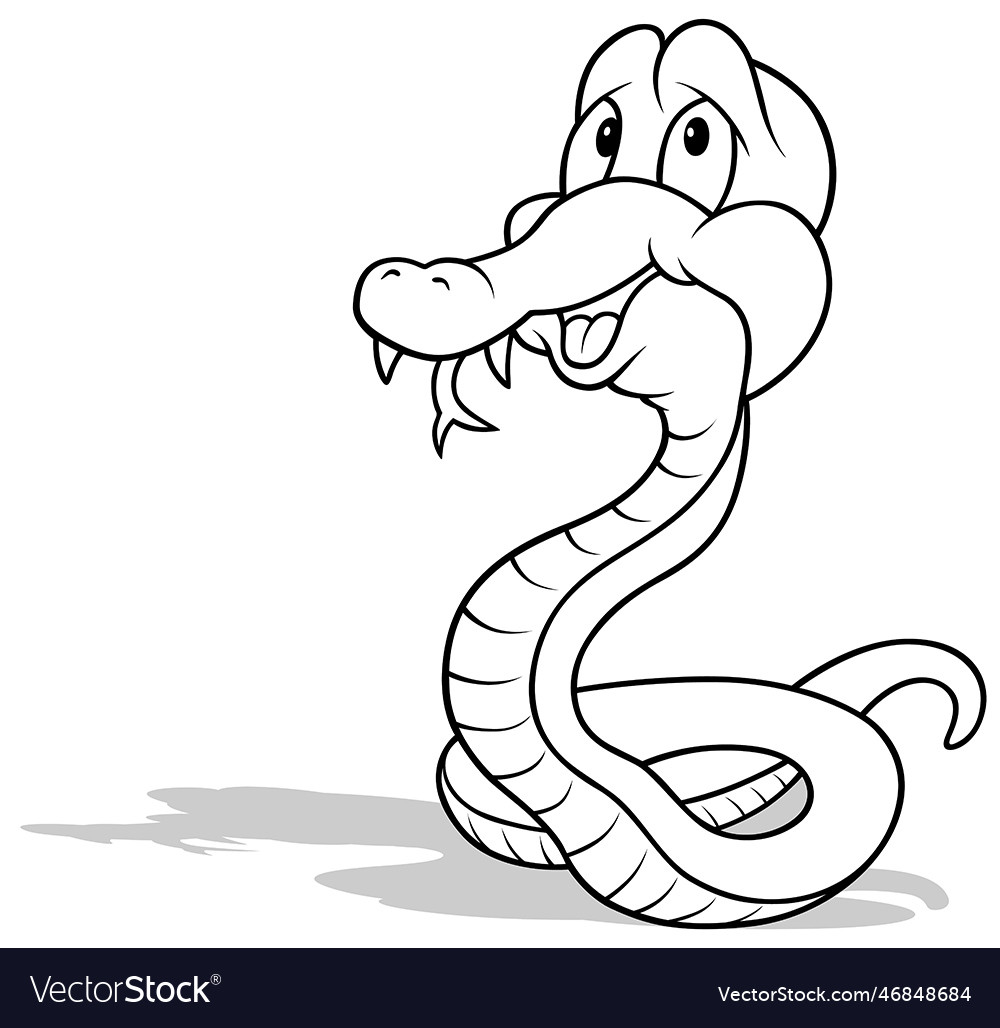 Drawing of a smiling upright snake