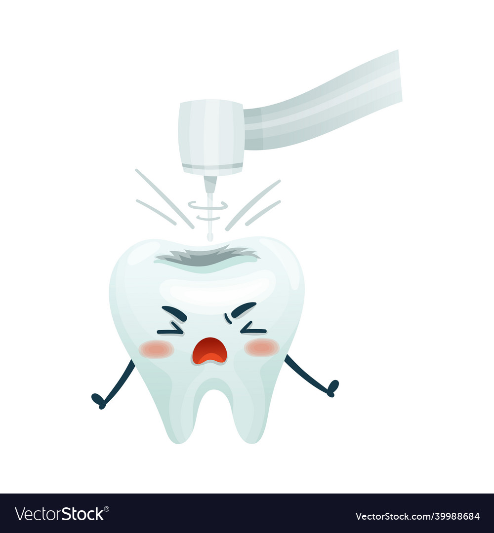 Drilling tooth for caries treatment dental care