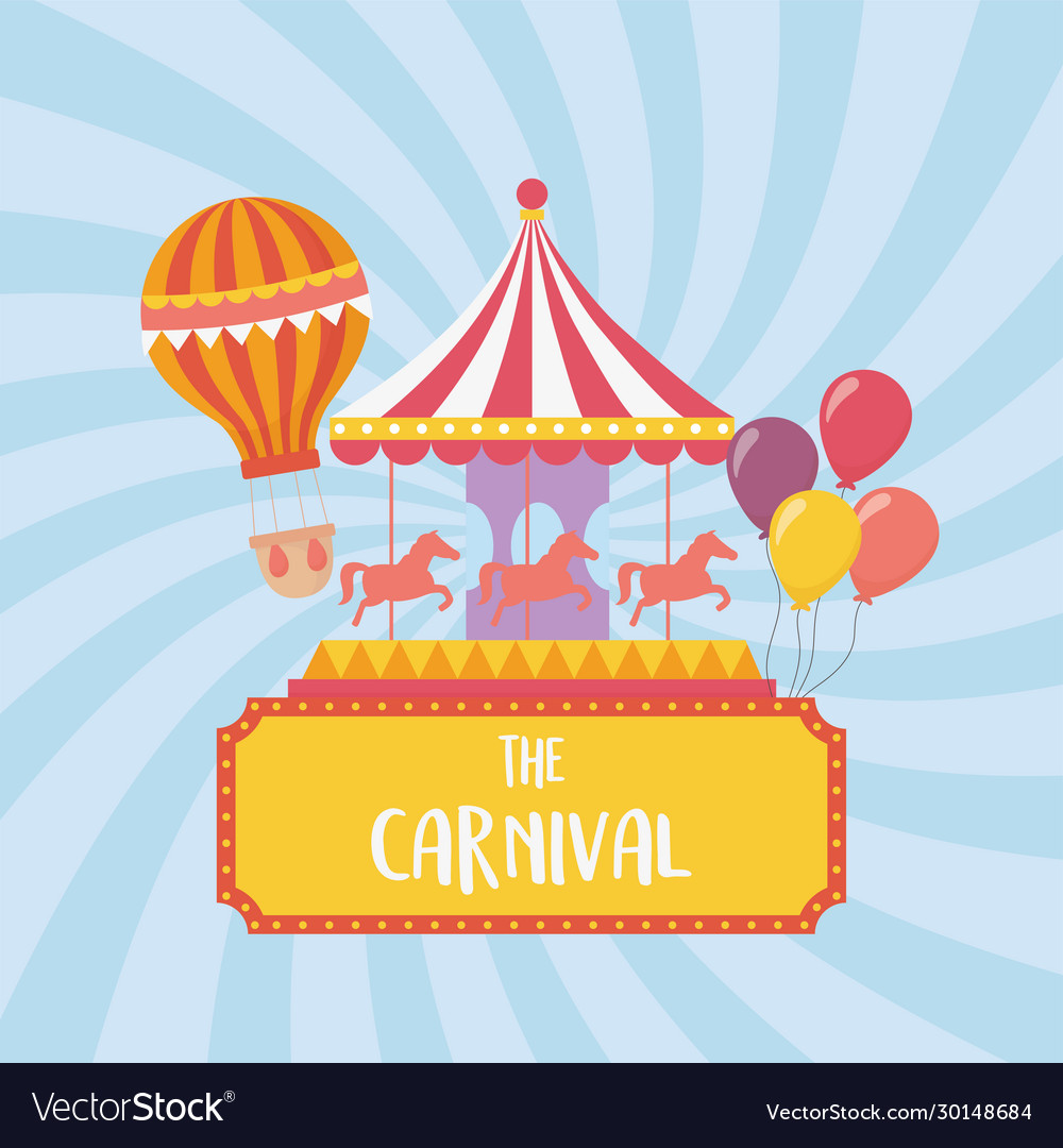 Fun fair carnival carousel hot air balloon Vector Image