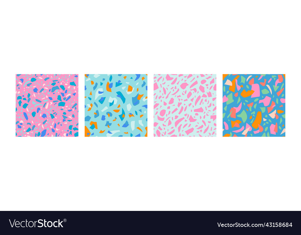 Fun terrazzo flooring seamless pattern set