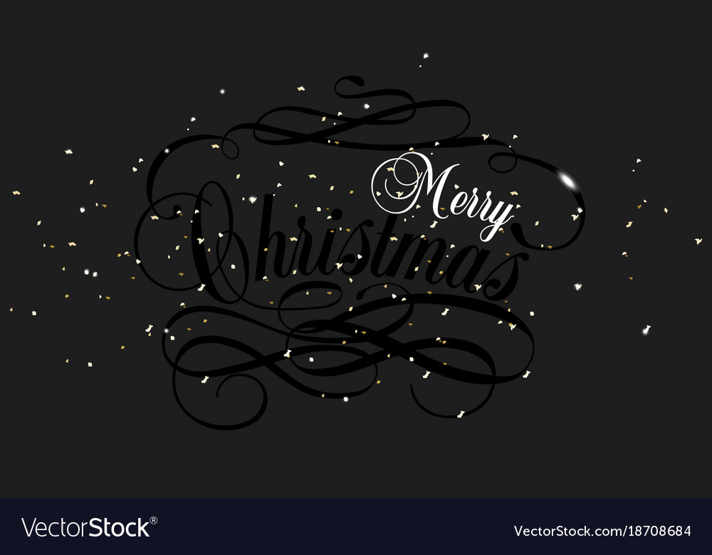 Gold Confetti Merry Christmas Lettering