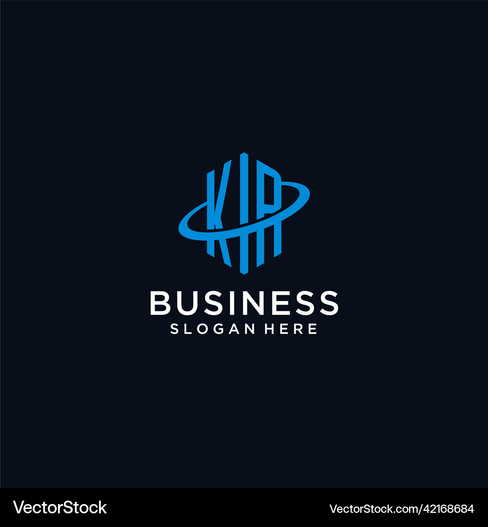 Kr initial monogram logo with hexagonal shape – Royalty-Free Vector ...