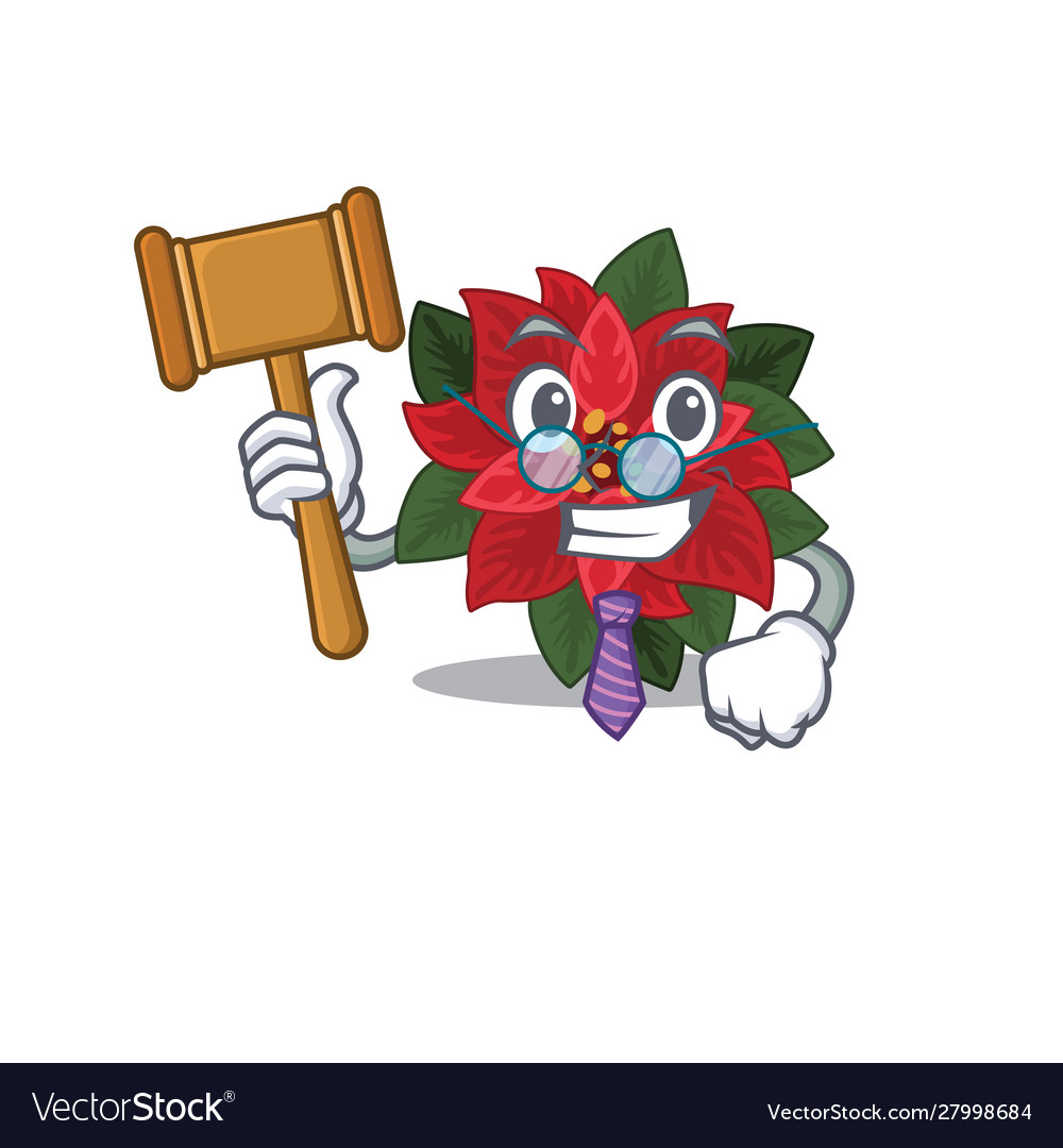 Mascot flower poinsettia with in judge character