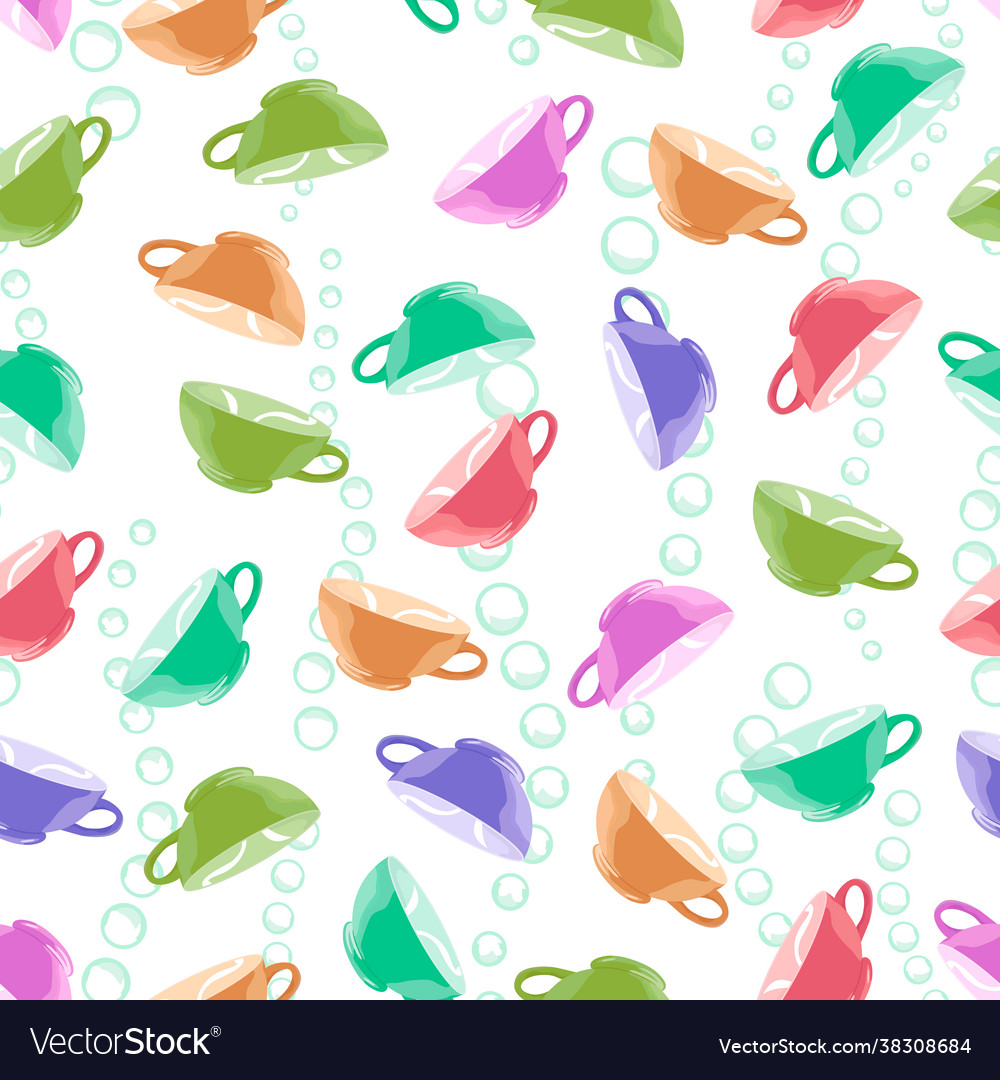 Multi-colored cups in a pattern