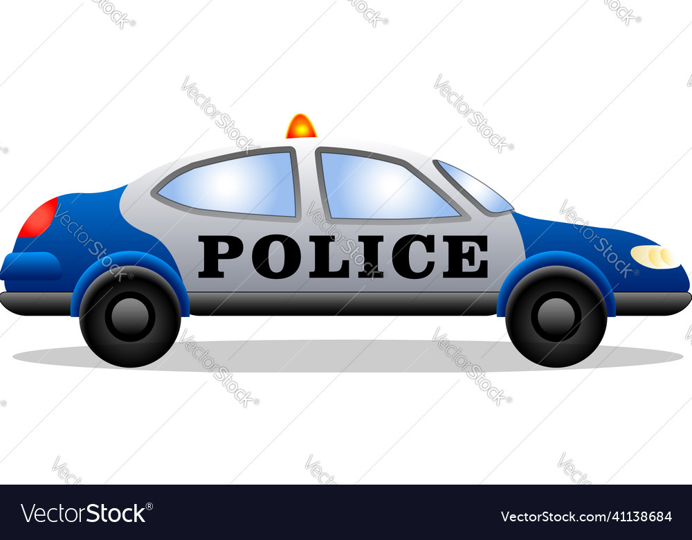 Police car icon cartoon cop vehicle Royalty Free Vector