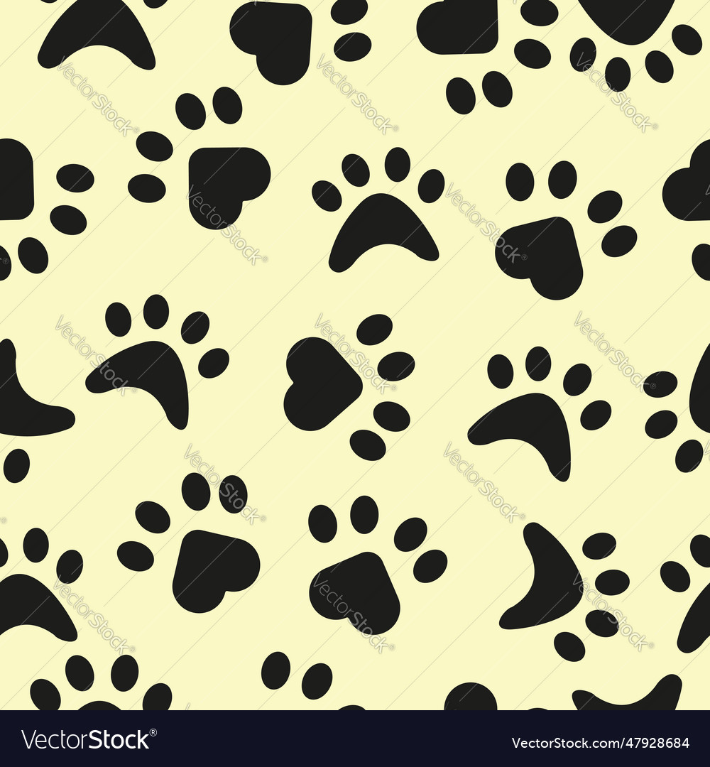 Seamless paw print pattern