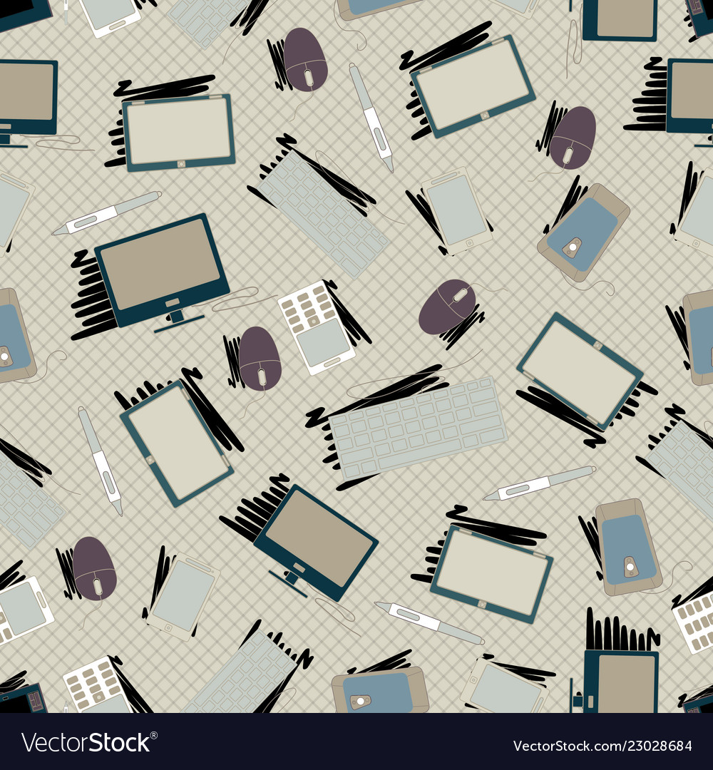 Seamless repeating pattern consisting of computer